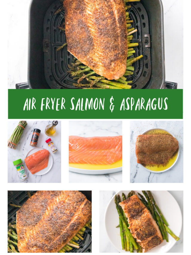 How to Air Fry Salmon & Asparagus